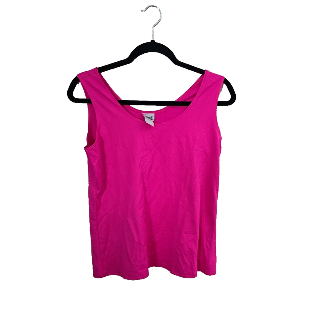 Chico's Pink Scoop Neck Stretch Sleeveless Summer Casual Tank Top Womans Sz 1 MD